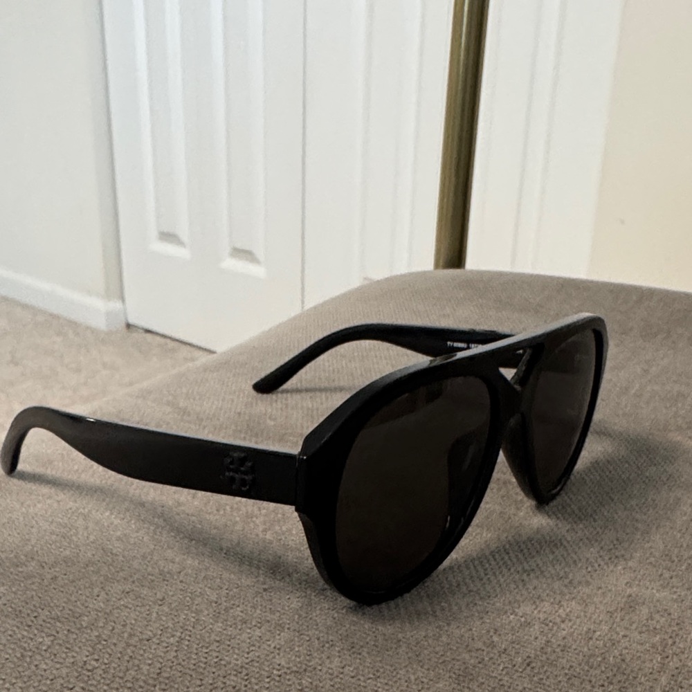 Tory Burch Black Oversized Logo Sunglasses